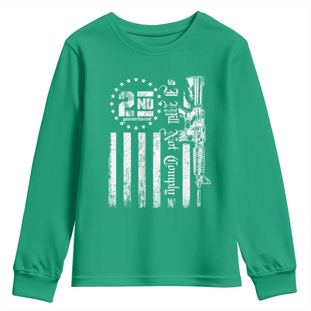 2nd Amendment I Will Not Comply Youth Sweatshirt AR15 Pro-Gun Rights American Flag - Wonder Print Shop