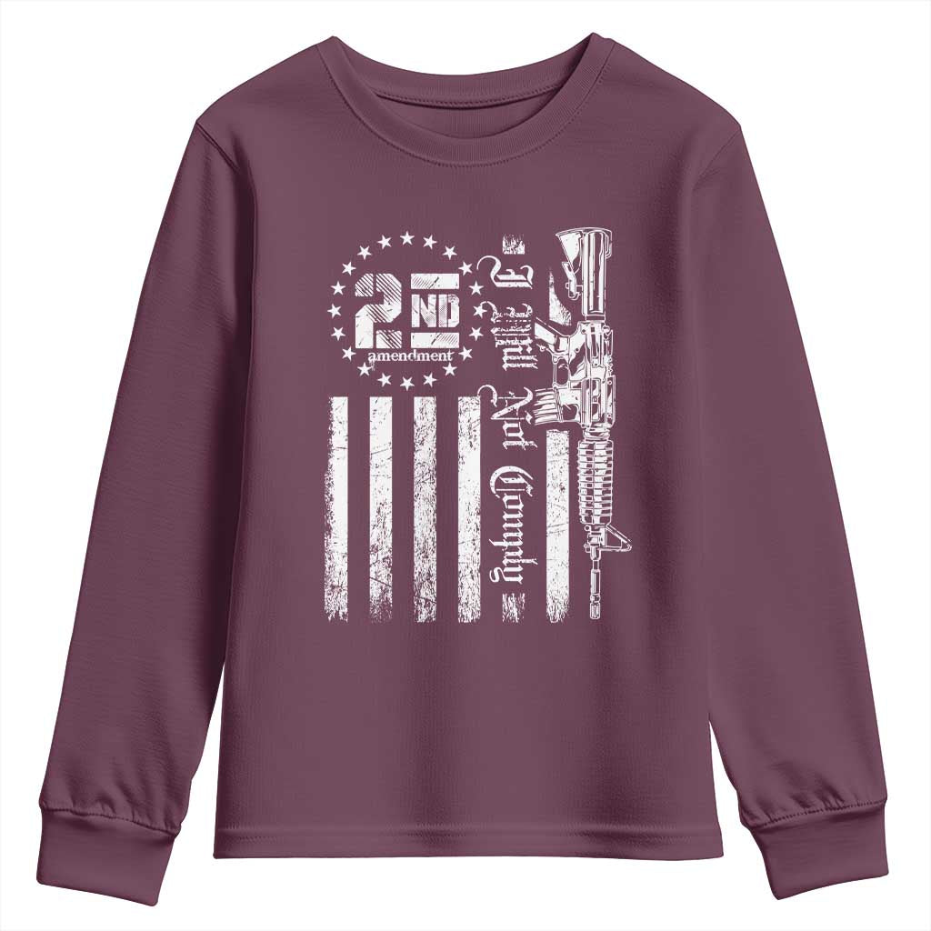 2nd Amendment I Will Not Comply Youth Sweatshirt AR15 Pro-Gun Rights American Flag - Wonder Print Shop