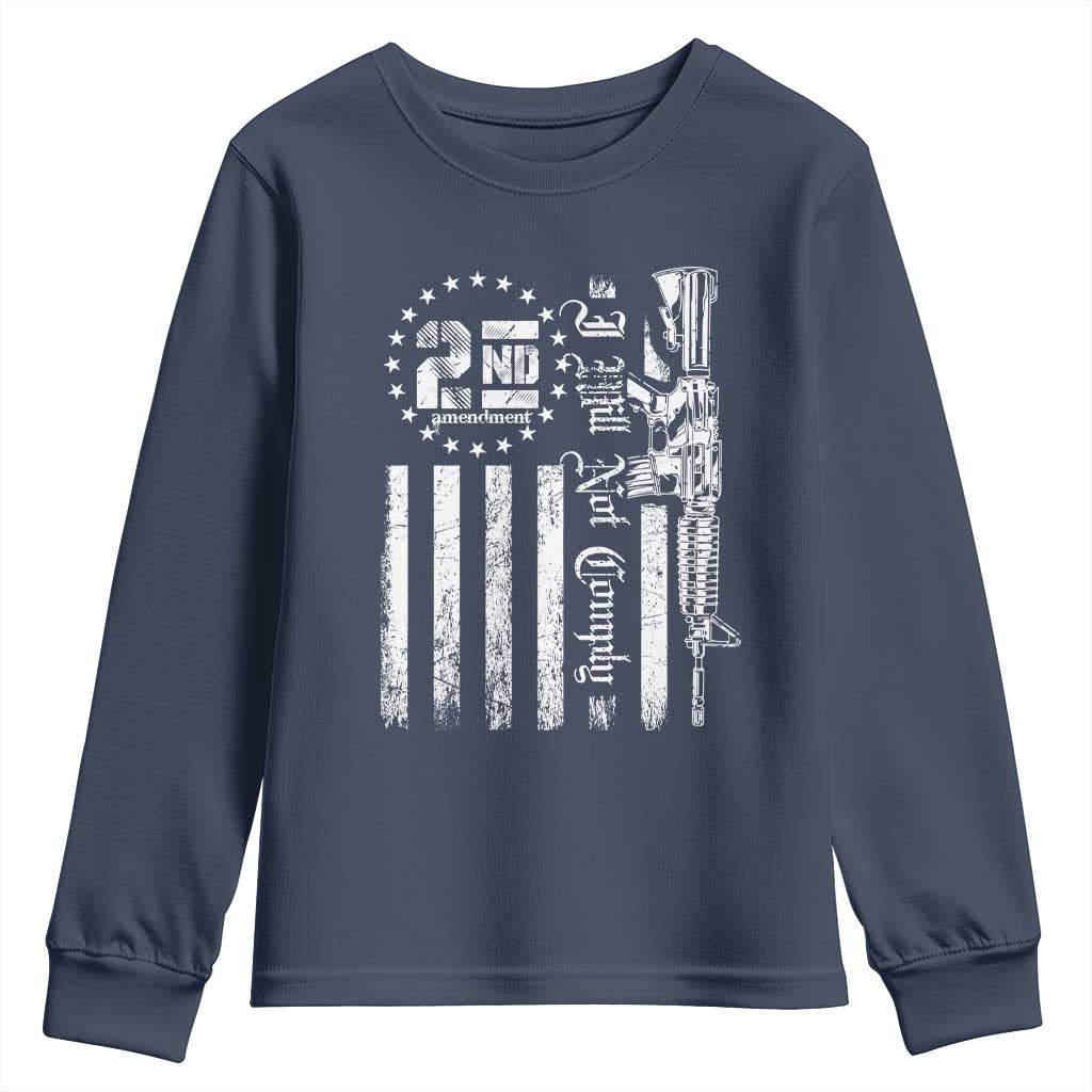 2nd Amendment I Will Not Comply Youth Sweatshirt AR15 Pro-Gun Rights American Flag - Wonder Print Shop