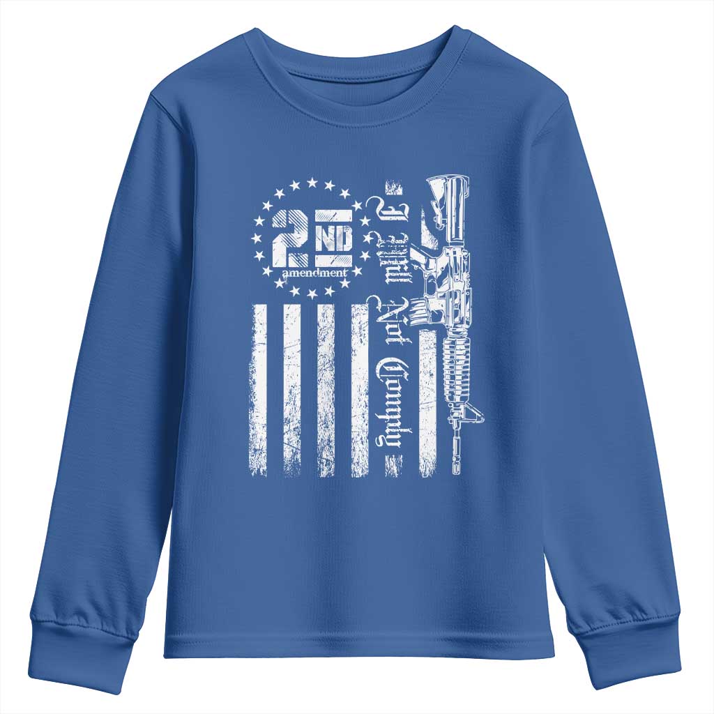 2nd Amendment I Will Not Comply Youth Sweatshirt AR15 Pro-Gun Rights American Flag - Wonder Print Shop