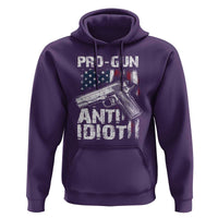 Pro Gun Anti Idiot Hoodie Vintage American Flag 2nd Amendment - Wonder Print Shop