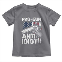 Pro Gun Anti Idiot Toddler T Shirt Vintage American Flag 2nd Amendment - Wonder Print Shop