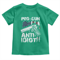 Pro Gun Anti Idiot Toddler T Shirt Vintage American Flag 2nd Amendment - Wonder Print Shop