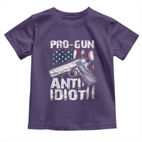 Pro Gun Anti Idiot Toddler T Shirt Vintage American Flag 2nd Amendment - Wonder Print Shop
