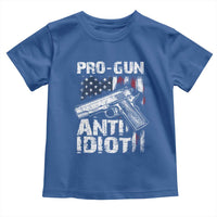 Pro Gun Anti Idiot Toddler T Shirt Vintage American Flag 2nd Amendment - Wonder Print Shop