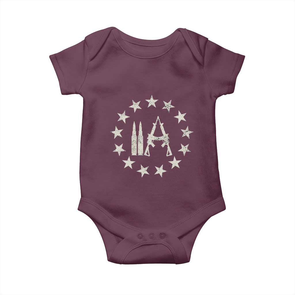 2nd Amendment AR15 Bullet Stars Patriotic Gun Rights Baby Onesie - Wonder Print Shop
