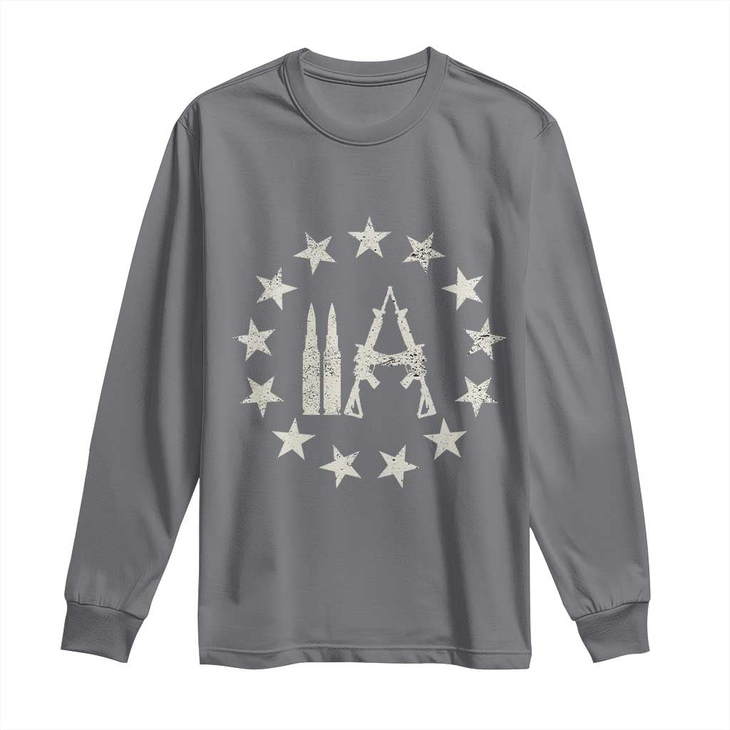 2nd Amendment AR15 Bullet Stars Patriotic Gun Rights Long Sleeve Shirt - Wonder Print Shop