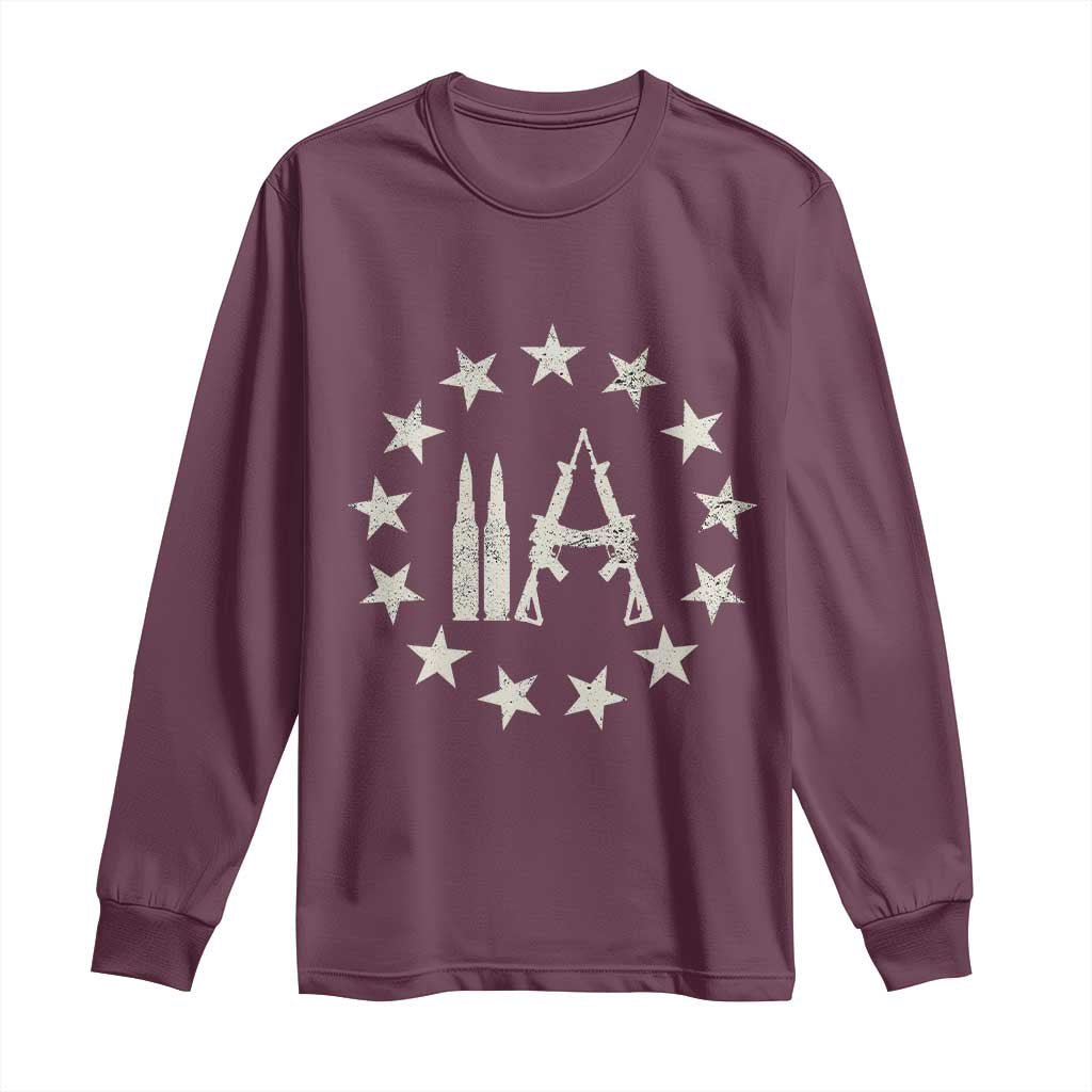 2nd Amendment AR15 Bullet Stars Patriotic Gun Rights Long Sleeve Shirt - Wonder Print Shop