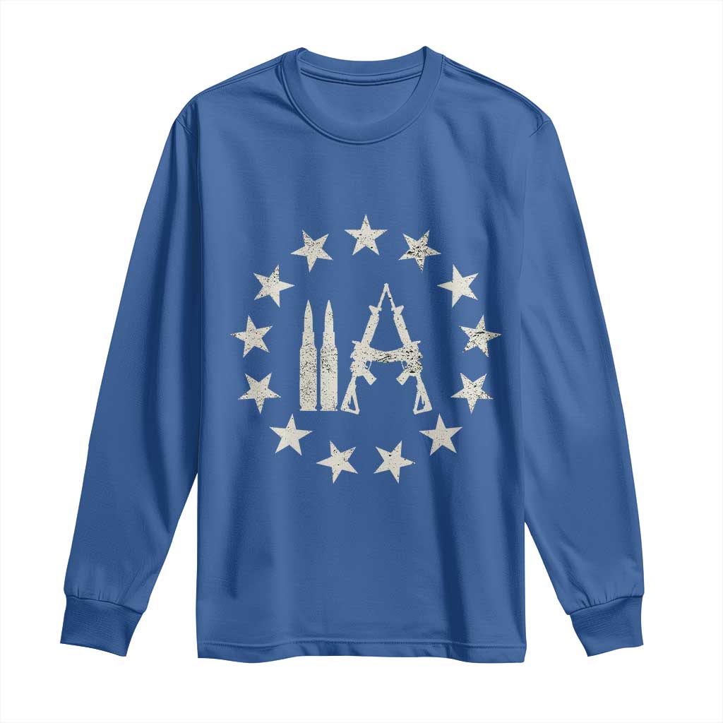 2nd Amendment AR15 Bullet Stars Patriotic Gun Rights Long Sleeve Shirt - Wonder Print Shop