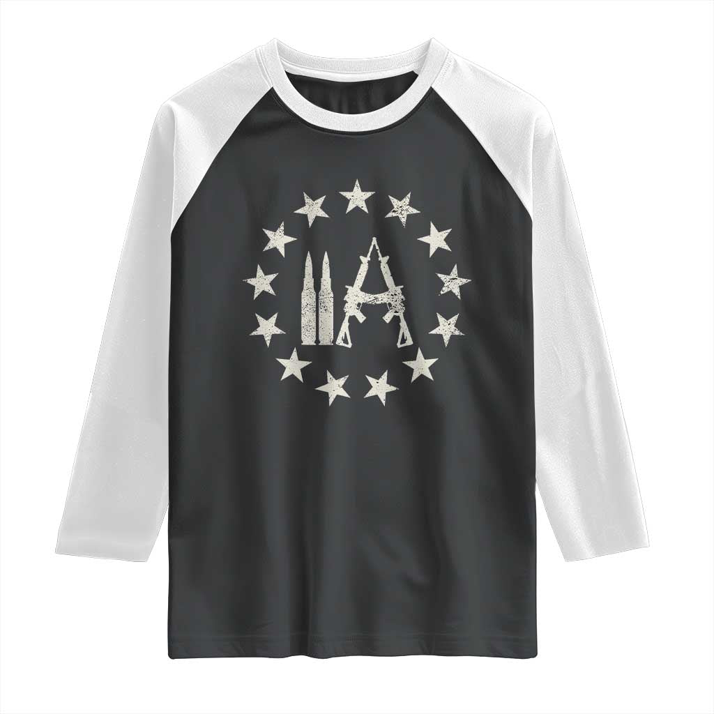 2nd Amendment AR15 Bullet Stars Patriotic Gun Rights Raglan Shirt - Wonder Print Shop