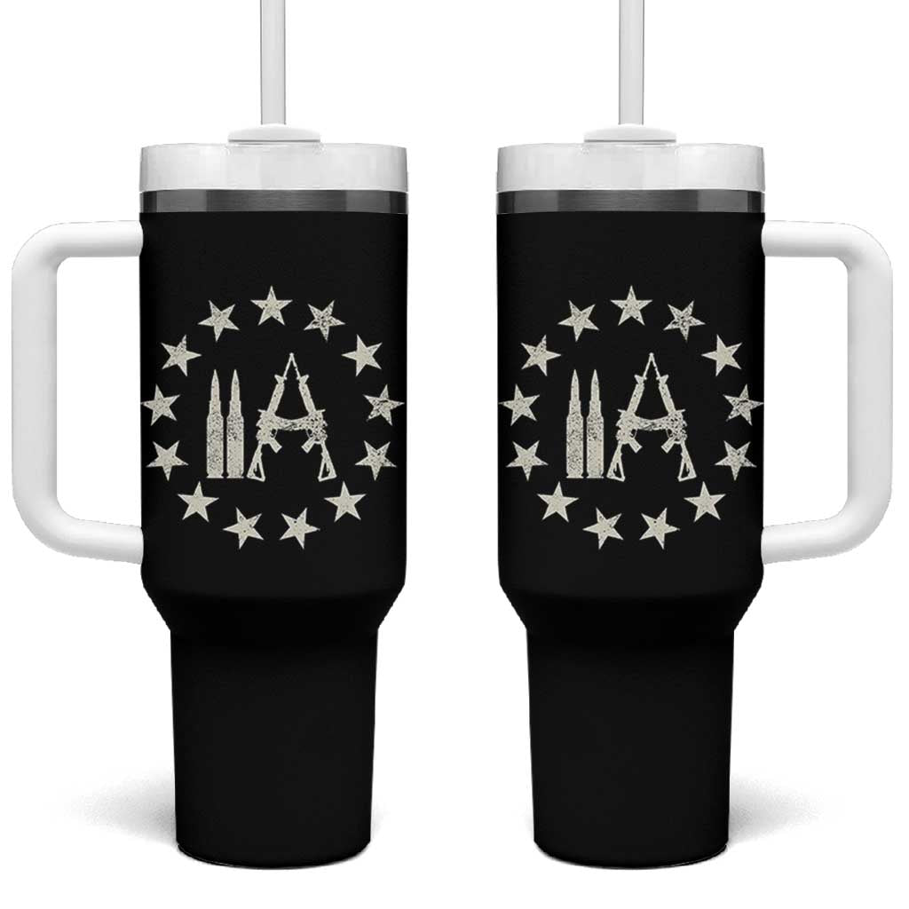 2nd Amendment AR15 Bullet Stars Patriotic Gun Rights Tumbler With Handle - Wonder Print Shop