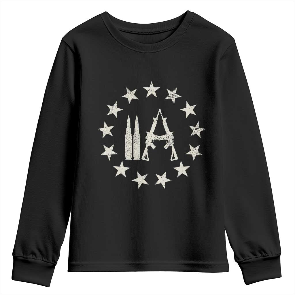 2nd Amendment AR15 Bullet Stars Patriotic Gun Rights Youth Sweatshirt - Wonder Print Shop