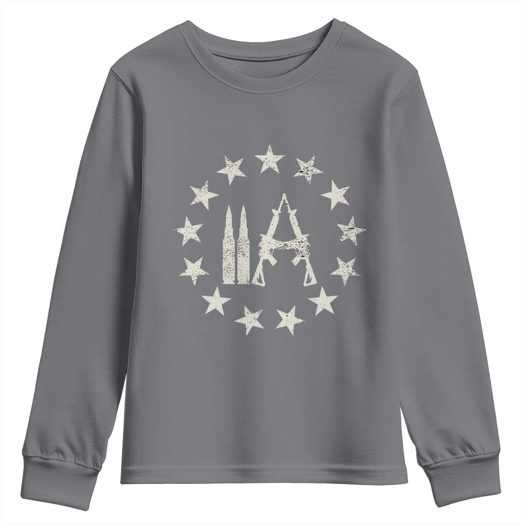 2nd Amendment AR15 Bullet Stars Patriotic Gun Rights Youth Sweatshirt - Wonder Print Shop