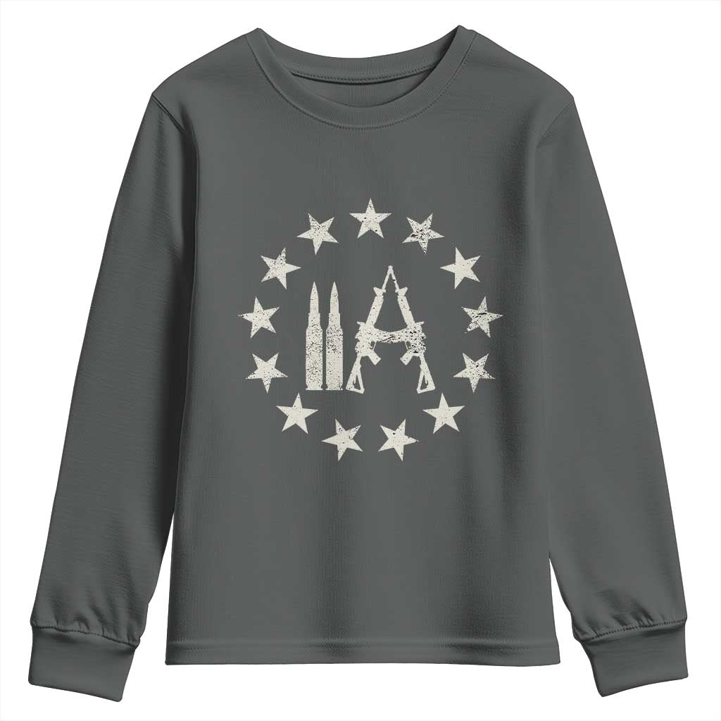 2nd Amendment AR15 Bullet Stars Patriotic Gun Rights Youth Sweatshirt - Wonder Print Shop