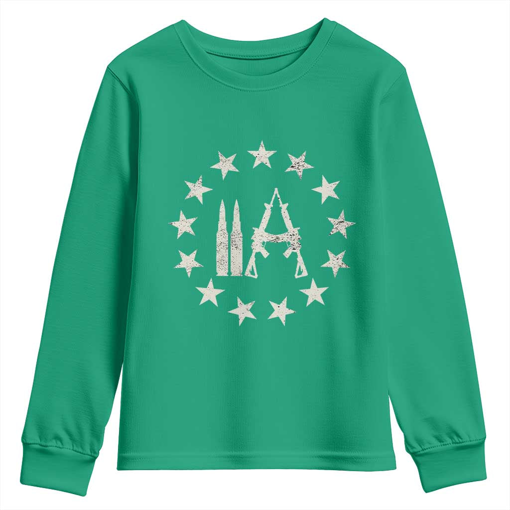 2nd Amendment AR15 Bullet Stars Patriotic Gun Rights Youth Sweatshirt - Wonder Print Shop