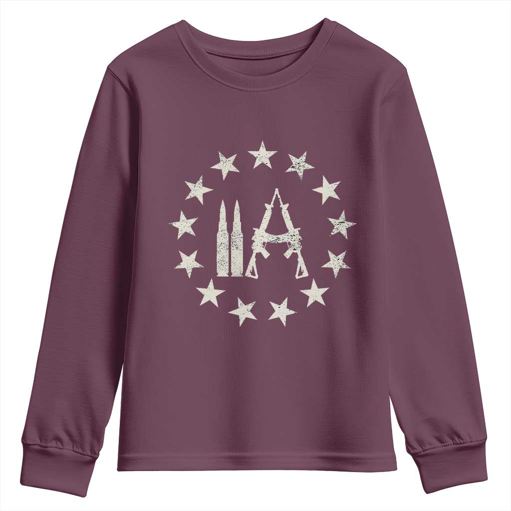 2nd Amendment AR15 Bullet Stars Patriotic Gun Rights Youth Sweatshirt - Wonder Print Shop