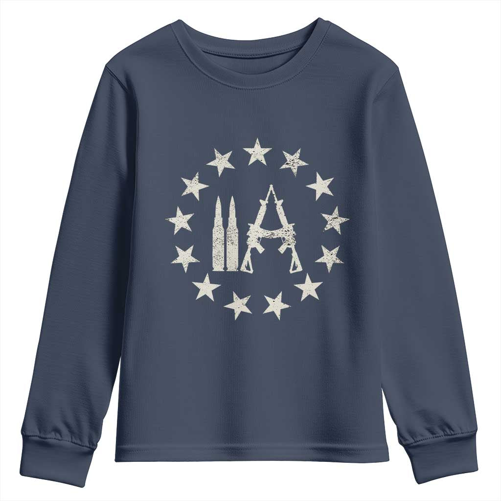 2nd Amendment AR15 Bullet Stars Patriotic Gun Rights Youth Sweatshirt - Wonder Print Shop