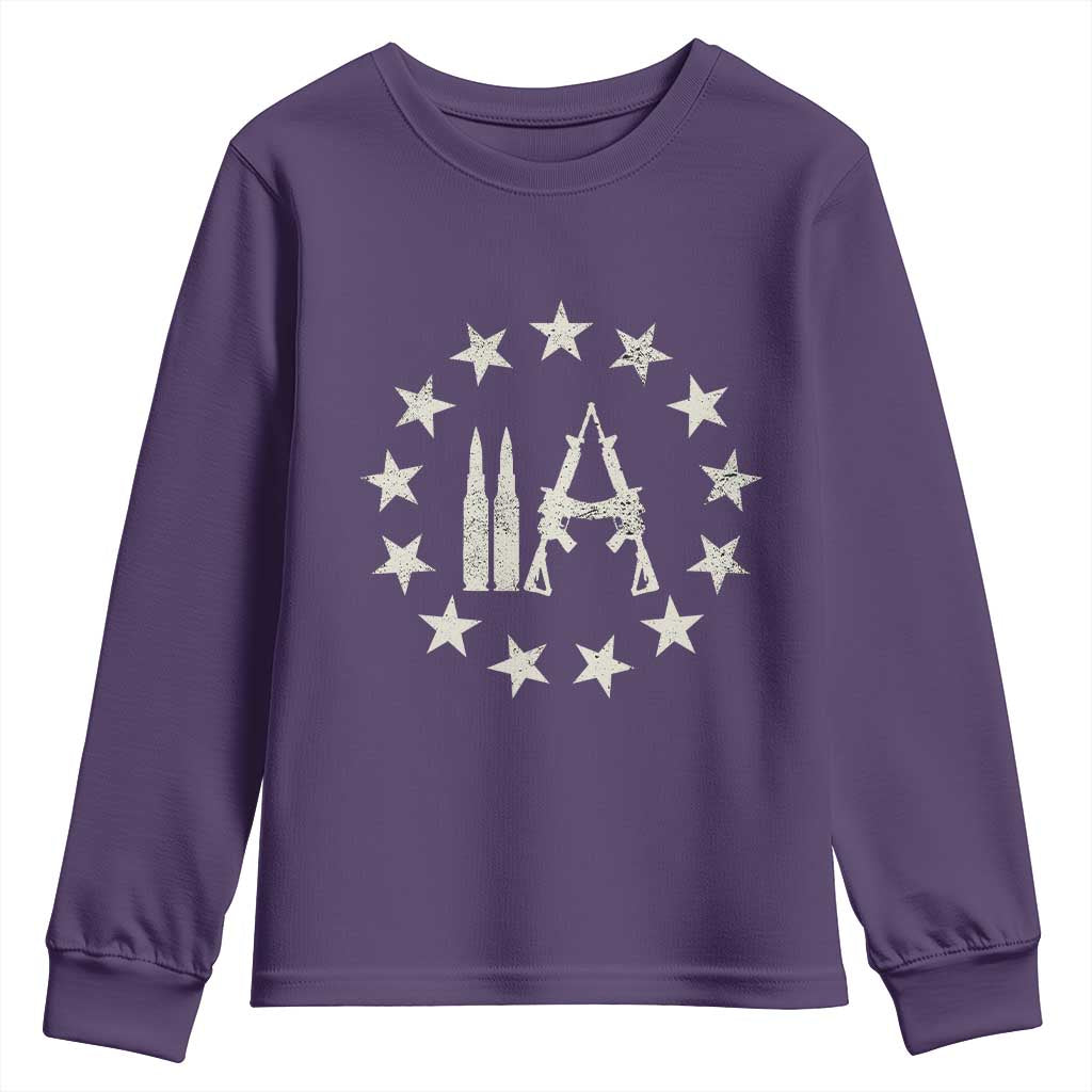 2nd Amendment AR15 Bullet Stars Patriotic Gun Rights Youth Sweatshirt - Wonder Print Shop