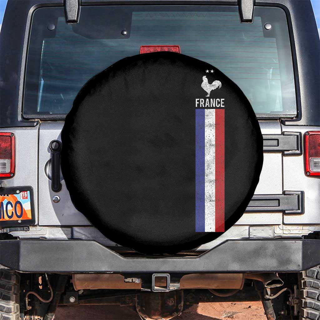 France Football Coq Soccer Throwback Jersey Style Spare Tire Cover Vintage French Flag