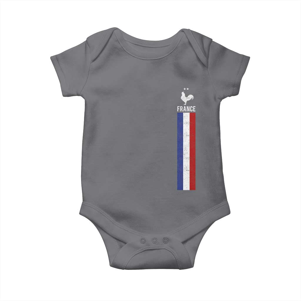 France Football Coq Soccer Throwback Jersey Style Baby Onesie Vintage French Flag
