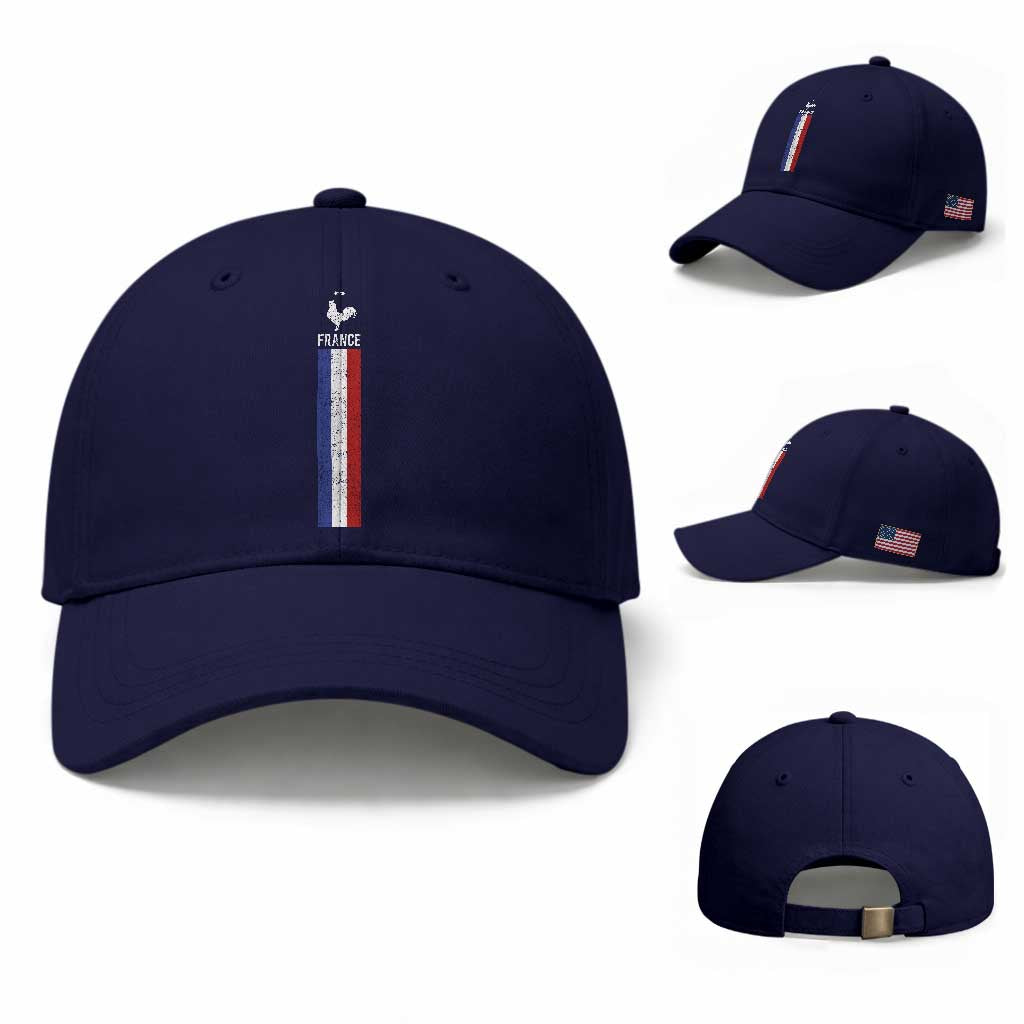France Football Coq Soccer Throwback Jersey Style Baseball Cap Vintage French Flag