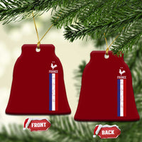 France Football Coq Soccer Throwback Jersey Style Ceramic Ornament Vintage French Flag
