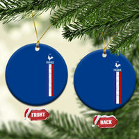 France Football Coq Soccer Throwback Jersey Style Ceramic Ornament Vintage French Flag