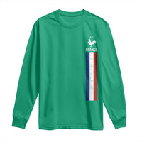 France Football Coq Soccer Throwback Jersey Style Long Sleeve Shirt Vintage French Flag