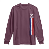 France Football Coq Soccer Throwback Jersey Style Long Sleeve Shirt Vintage French Flag