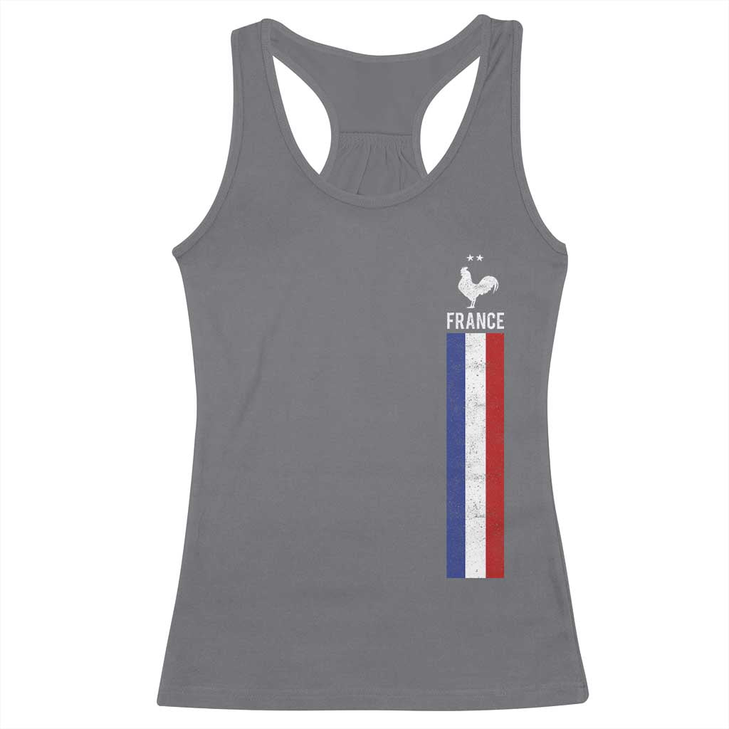 France Football Coq Soccer Throwback Jersey Style Racerback Tank Top Vintage French Flag