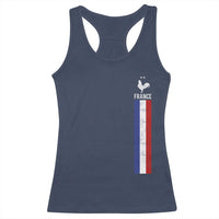 France Football Coq Soccer Throwback Jersey Style Racerback Tank Top Vintage French Flag