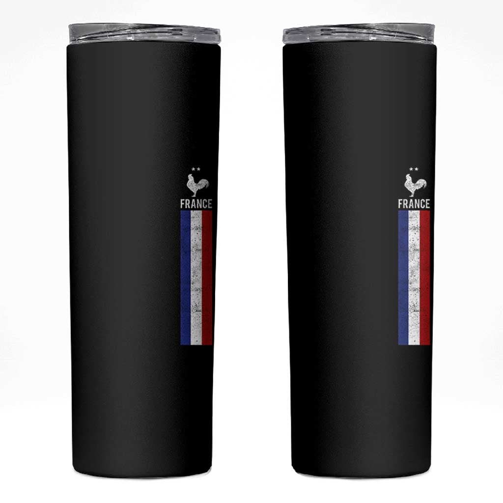 France Football Coq Soccer Throwback Jersey Style Skinny Tumbler Vintage French Flag