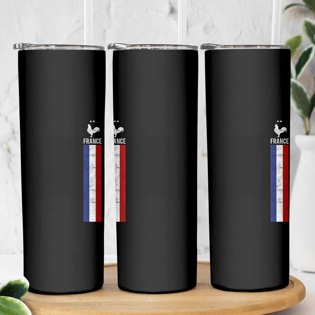 France Football Coq Soccer Throwback Jersey Style Skinny Tumbler Vintage French Flag