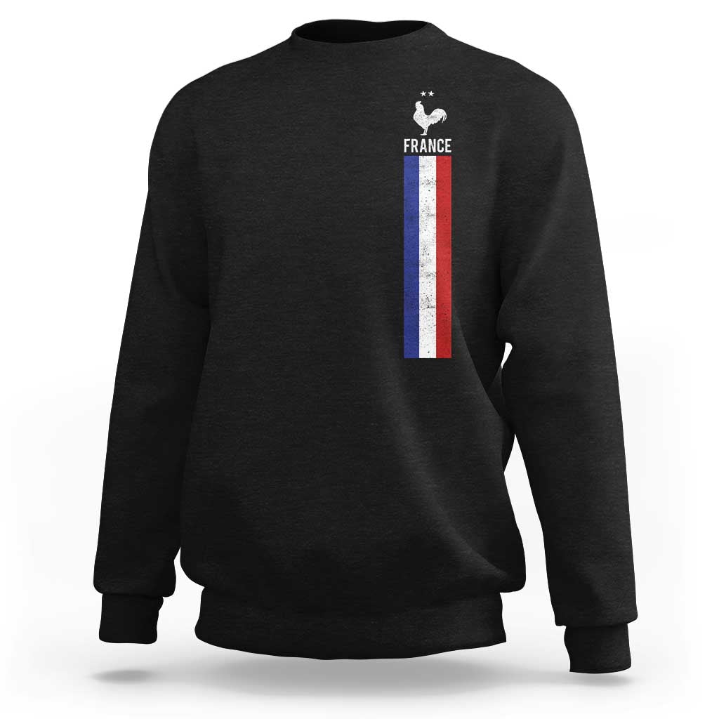 France Football Coq Soccer Throwback Jersey Style Sweatshirt Vintage French Flag