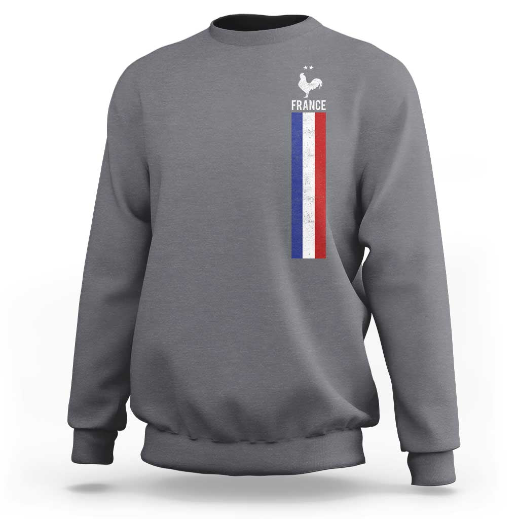 France Football Coq Soccer Throwback Jersey Style Sweatshirt Vintage French Flag
