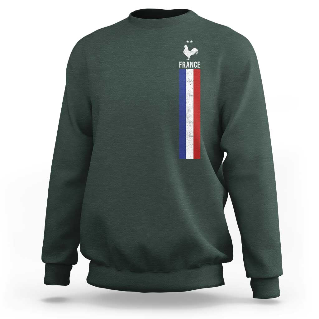 France Football Coq Soccer Throwback Jersey Style Sweatshirt Vintage French Flag
