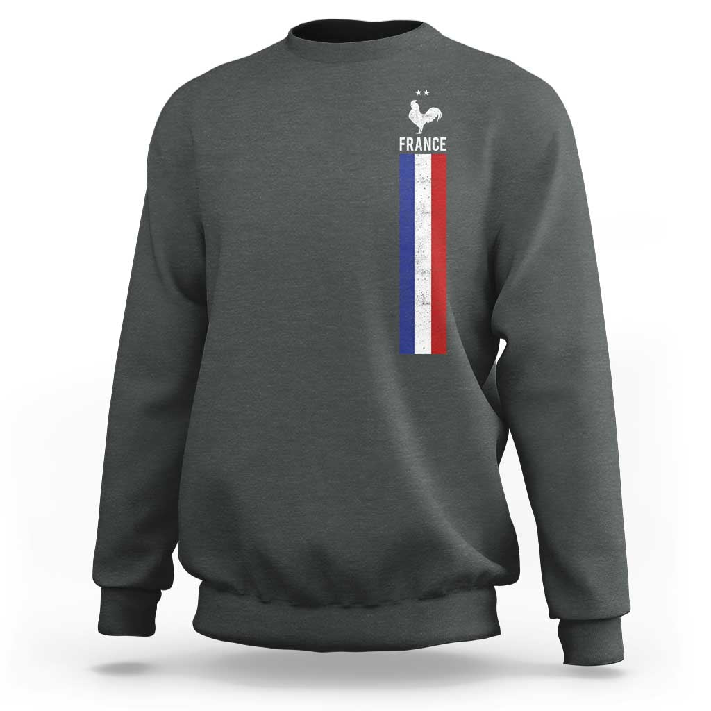 France Football Coq Soccer Throwback Jersey Style Sweatshirt Vintage French Flag