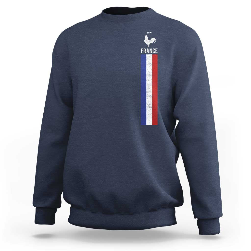 France Football Coq Soccer Throwback Jersey Style Sweatshirt Vintage French Flag
