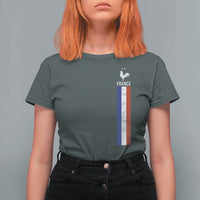 France Football Coq Soccer Throwback Jersey Style T Shirt For Women Vintage French Flag