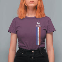 France Football Coq Soccer Throwback Jersey Style T Shirt For Women Vintage French Flag
