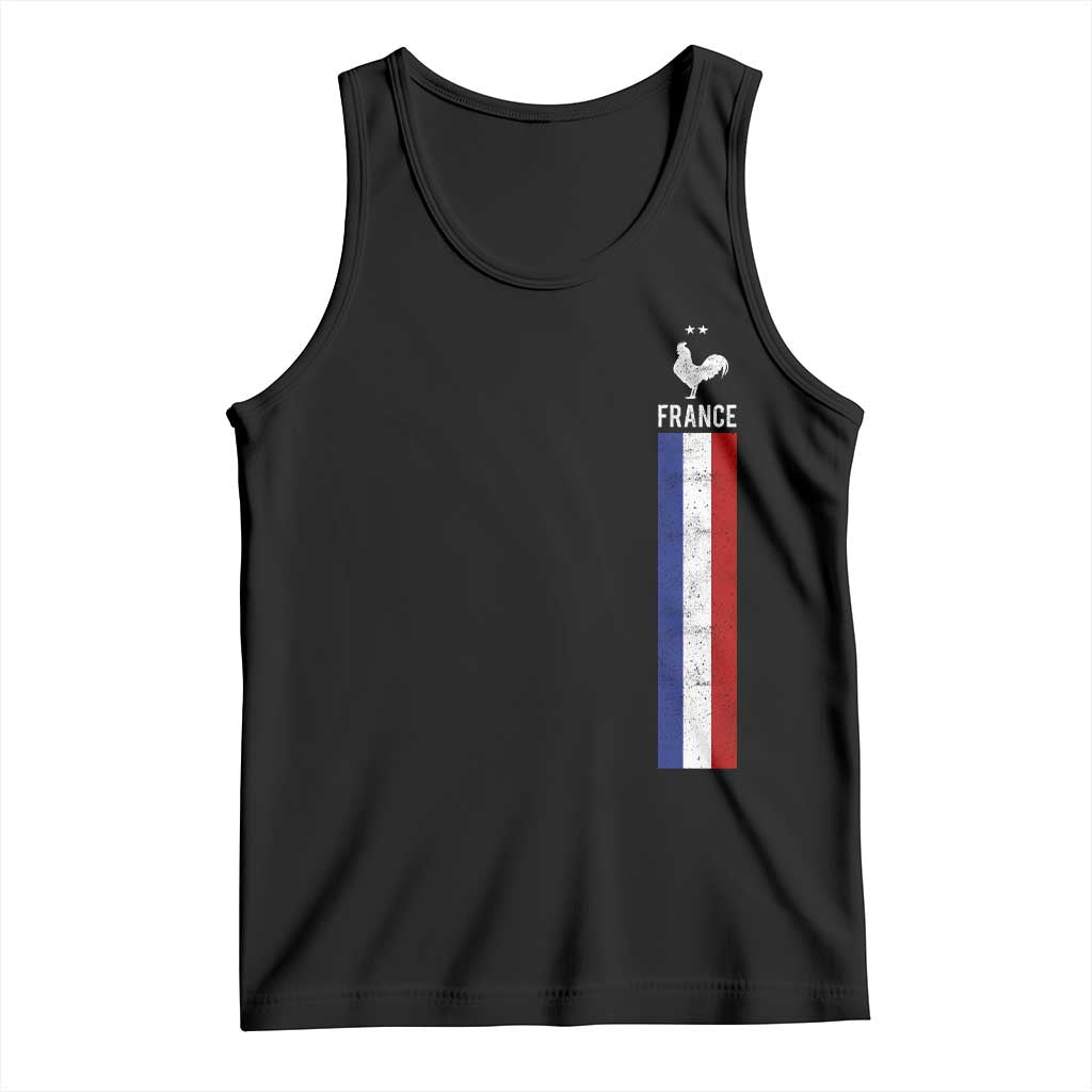 France Football Coq Soccer Throwback Jersey Style Tank Top Vintage French Flag