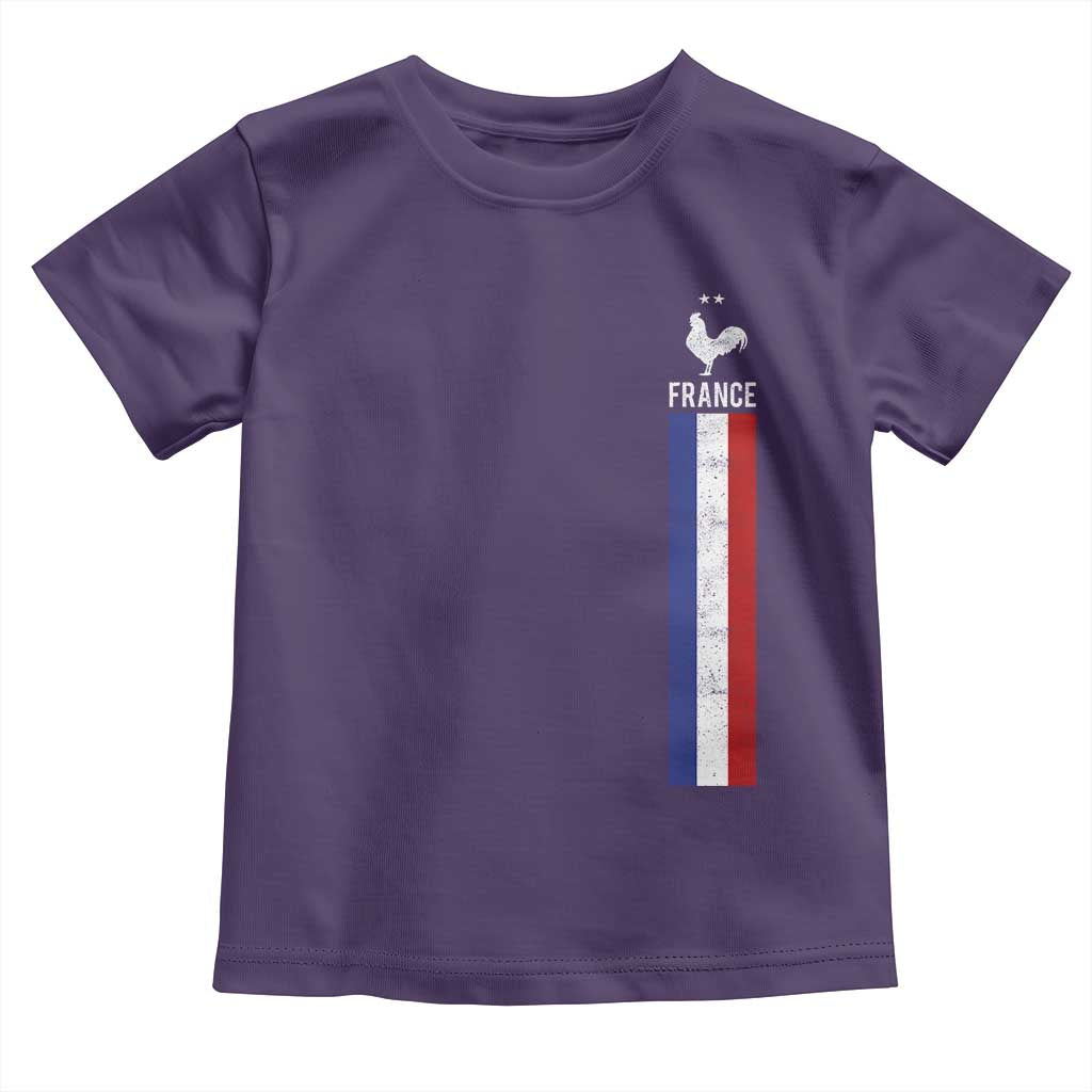 France Football Coq Soccer Throwback Jersey Style Toddler T Shirt Vintage French Flag