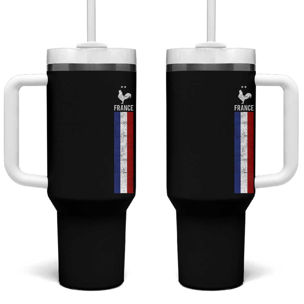 France Football Coq Soccer Throwback Jersey Style Tumbler With Handle Vintage French Flag