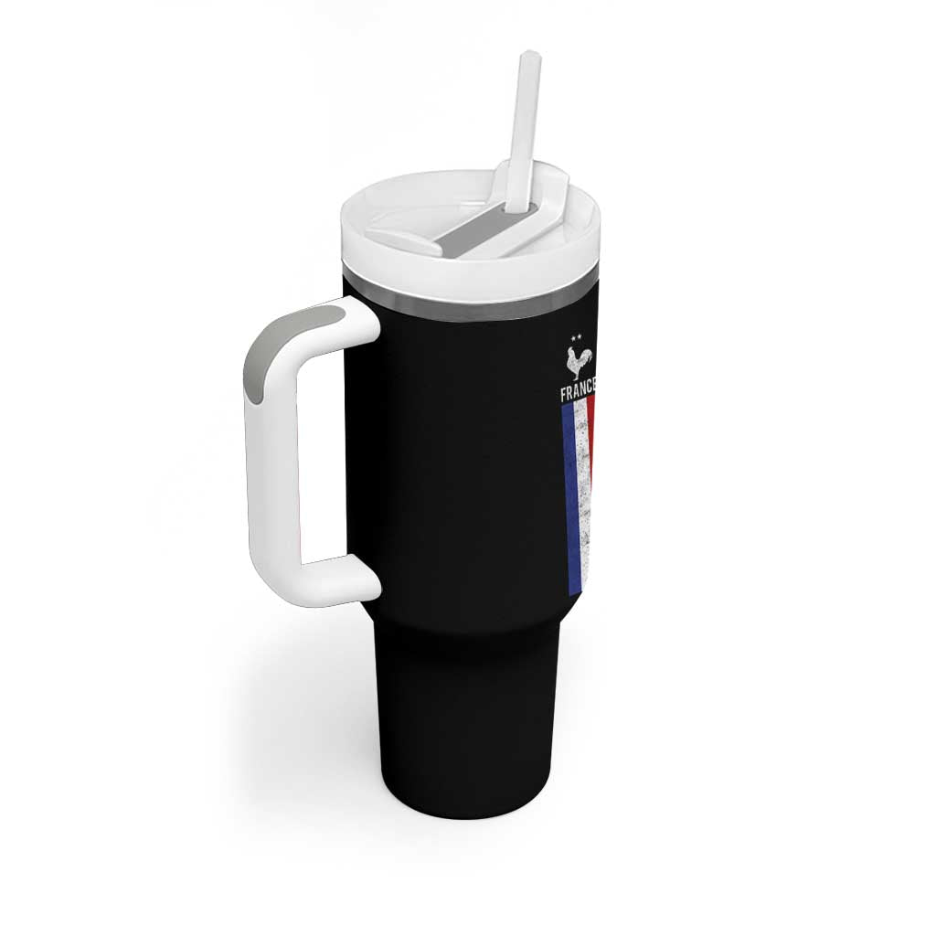 France Football Coq Soccer Throwback Jersey Style Tumbler With Handle Vintage French Flag