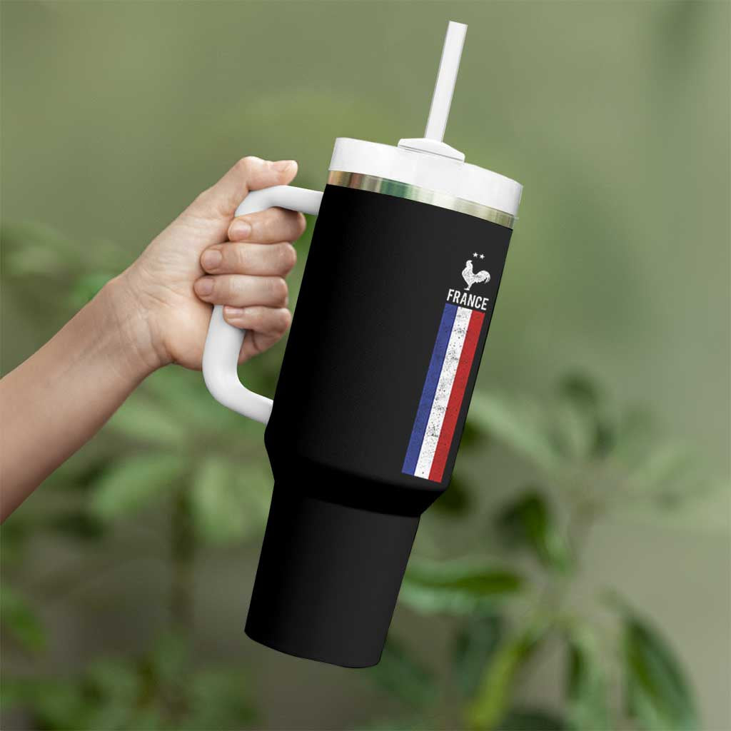 France Football Coq Soccer Throwback Jersey Style Tumbler With Handle Vintage French Flag