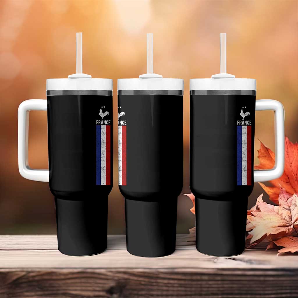 France Football Coq Soccer Throwback Jersey Style Tumbler With Handle Vintage French Flag