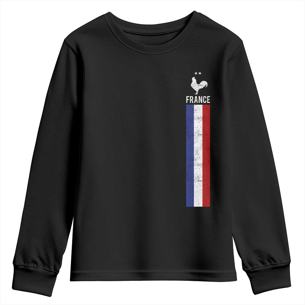 France Football Coq Soccer Throwback Jersey Style Youth Sweatshirt Vintage French Flag