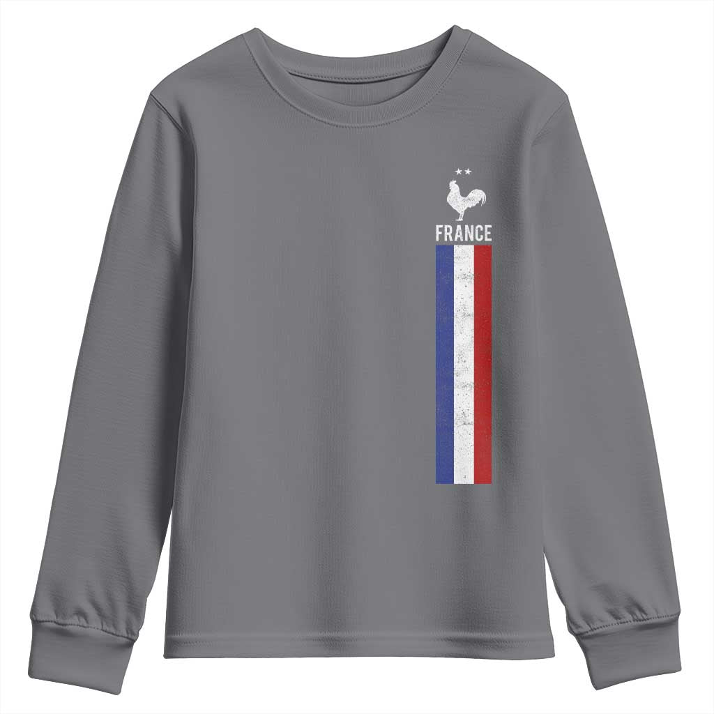 France Football Coq Soccer Throwback Jersey Style Youth Sweatshirt Vintage French Flag