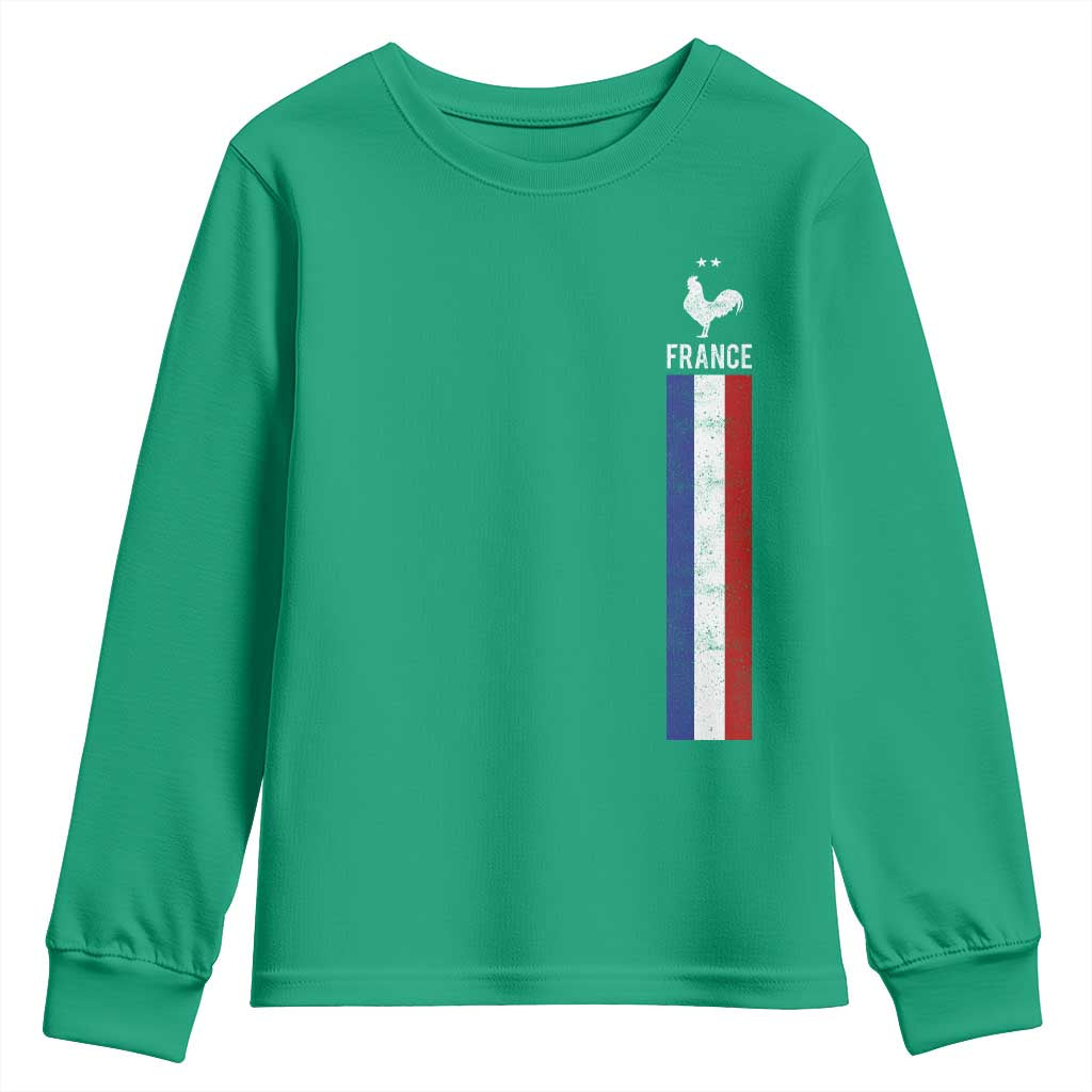France Football Coq Soccer Throwback Jersey Style Youth Sweatshirt Vintage French Flag