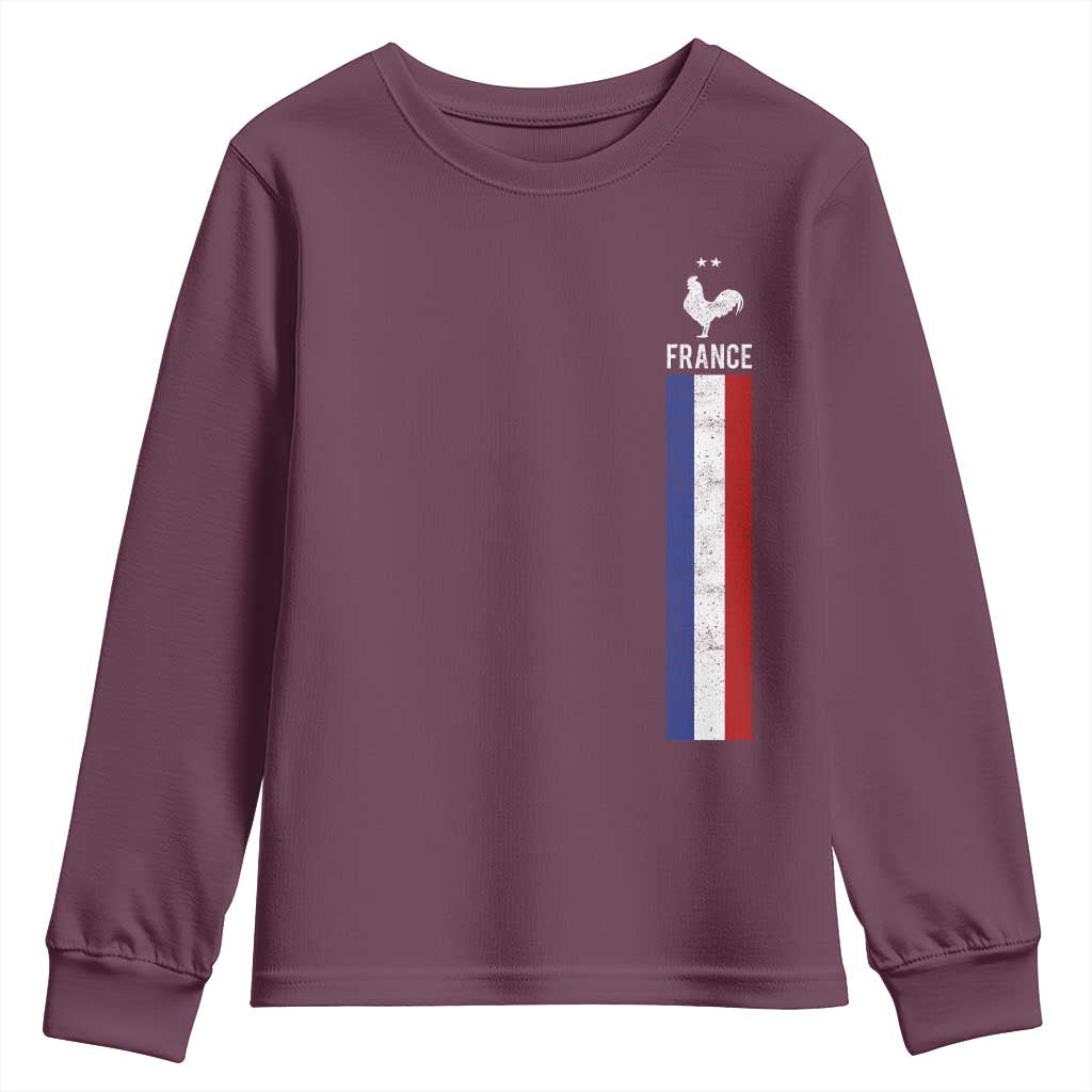 France Football Coq Soccer Throwback Jersey Style Youth Sweatshirt Vintage French Flag
